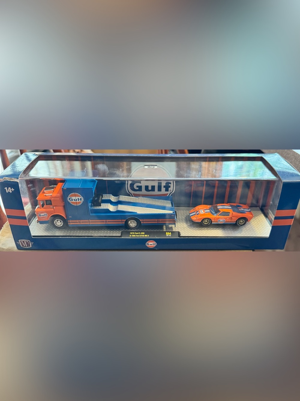 Gulf Blue 1970 Ford C-950 & 1966 Ford GT40 MK II Toy Truck